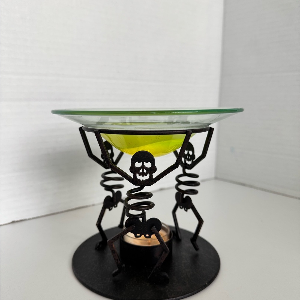 PartyLite Halloween Lot Haunted House + Skeletons w/ Box + Wax Melts